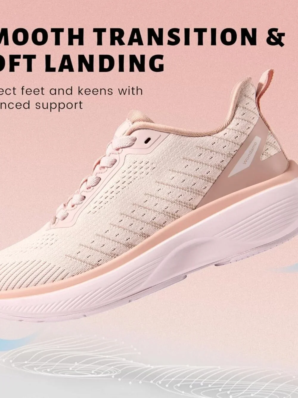 Women's Pink Walking Shoes Slip on Comfortable Running Tennis Sneakers